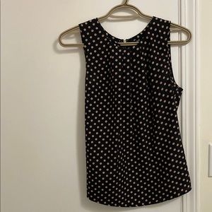 Dotti Black and White Sleeveless Polka Dot Blouse